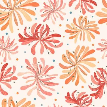 Seamless pattern with stylized flowers on a light background. Stockillustratie