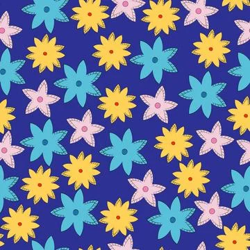 Seamless pattern with stylized flowery ornaments Illustrazione stock