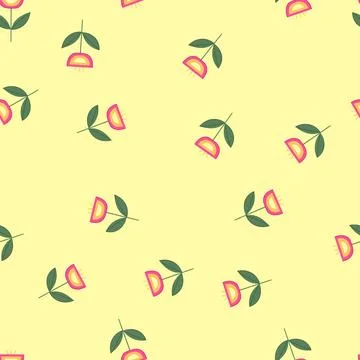 Seamless pattern stylized geometric flower with vibrant simple shapes 库存插图