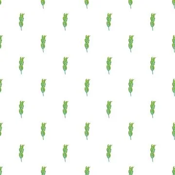 Seamless pattern with stylized green botanical branches Stock Illustration