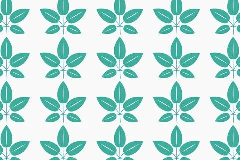 Seamless pattern of stylized green leaves for textile and background Stock Illustration