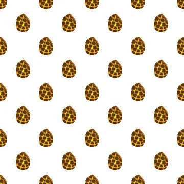 Seamless pattern with stylized lava dragon eggs Stock Illustration