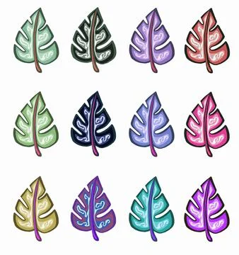 Seamless pattern with stylized leaves. hand drawn illustration. Stock Illustration