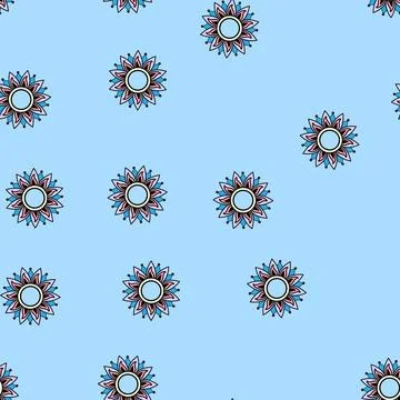 Seamless pattern Stylized mandala flower design with intricate patterns Stock Illustration