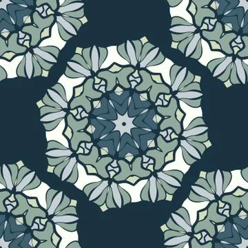 Seamless Pattern Stylized Mandala Vintage Decorative Elements in low satura.. 스톡 일러스트