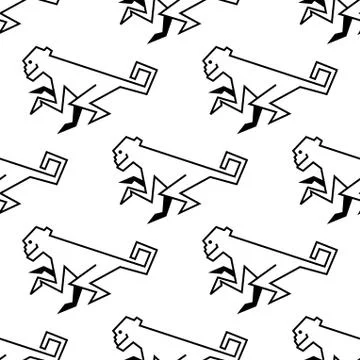 Seamless pattern of a stylized monkey Stock Illustration