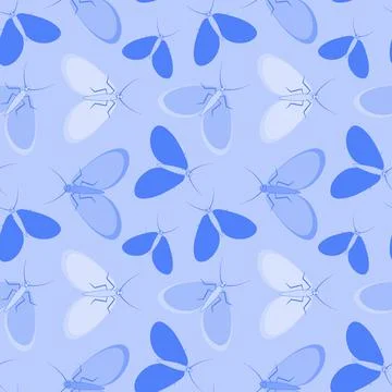 Seamless pattern - stylized moths - graphics. Summer, insects, unbearable ease イラスト素材