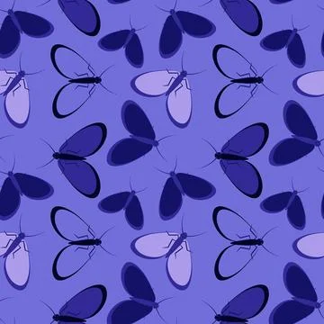 Seamless pattern - stylized moths - graphics. Summer, insects, unbearable eas イラスト素材