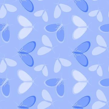 Seamless pattern - stylized moths - graphics. Summer, insects, unbearable eas イラスト素材
