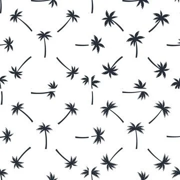 Seamless pattern with stylized palm trees blowing in the wind Stock-Illustration