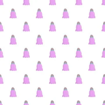 Seamless pattern with stylized purple echinacea buds Stockillustratie