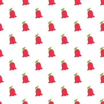 Seamless pattern with stylized red bell fruits Illustrazione stock