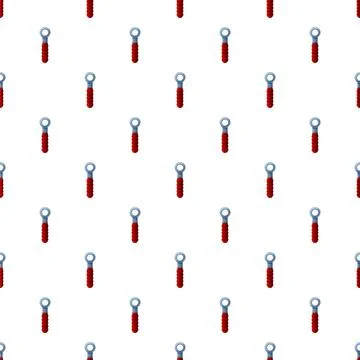 Seamless pattern with stylized red expander gym tool Stock Illustration