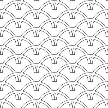 Seamless pattern with stylized semicircles Stock Illustration