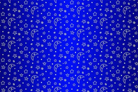 Seamless pattern with stylized stars and moon Stock Illustration