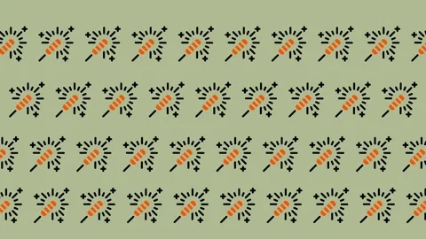 Seamless Pattern of Stylized Sunflowers on a Pale Green Background. Stock Footage 325391359