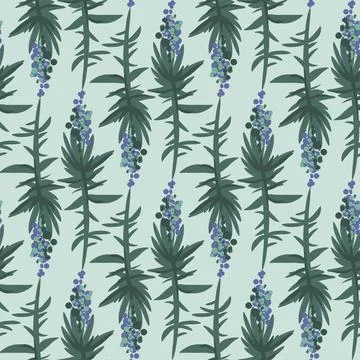 Seamless pattern with stylized vector flowers. Stock Illustration