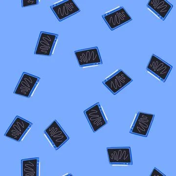 Seamless pattern stylus digital handwriting pad cartoon vector Stock Illustration