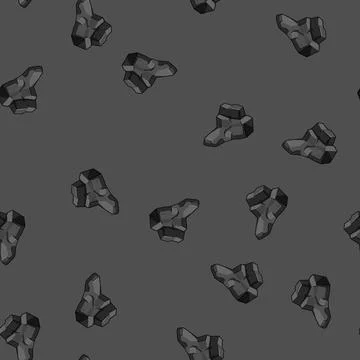 Seamless pattern subbituminous coal ore cartoon vector Stock Illustration