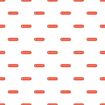 Seamless pattern with subscribe red buttons and bell icons Stock Illustration