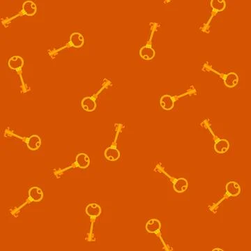 Seamless pattern success golden key cartoon vector Stock Illustration