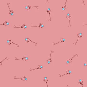 Seamless pattern success magic key cartoon vector イラスト素材