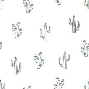 Seamless pattern with succulent cactus. Vector illustration with desert pla.. Stock Illustration