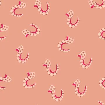 Seamless pattern suction octopus tentacle cartoon vector Stock Illustration
