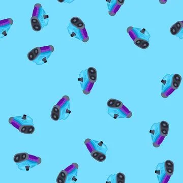 Seamless pattern suction pool cleaning robot cartoon vector Stockillustratie