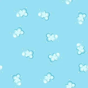 Seamless pattern suds shampoo foam cartoon vector Stock Illustration