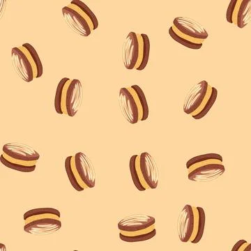 Seamless pattern sugar biscuit cookie cartoon vector Illustrazione stock