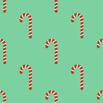 Seamless pattern sugar cane on a green background Stock Illustration