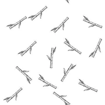 Seamless pattern sugar cane sketch hand drawn Stock Illustration