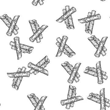 Seamless pattern sugar cane sketch hand drawn Illustrazione stock