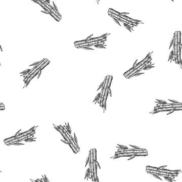 Seamless pattern sugar cane sketch hand drawn 스톡 일러스트