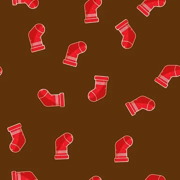 Seamless pattern sugar christmas themed cookies cartoon vector Stock Illustration