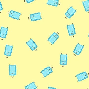 Seamless pattern on suitcase cartoon vector 库存插图