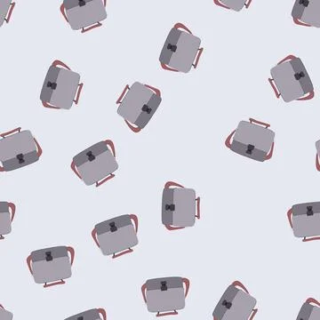 Seamless pattern suitcase laptop bag cartoon vector 库存插图