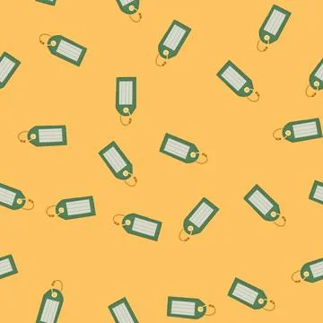 Seamless pattern suitcase luggage tag cartoon vector Stock Illustration