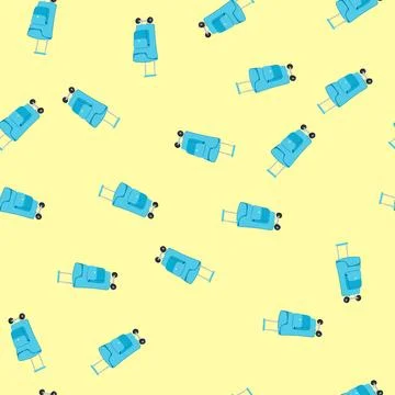Seamless pattern suitcase trolley bag cartoon vector Stockillustratie