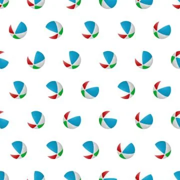Seamless pattern summer beach ball background with template in swatches Stock Illustration