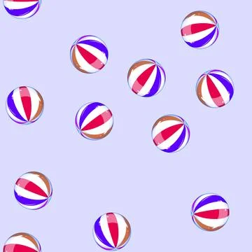 Seamless pattern summer beach ball cartoon vector Stockillustratie