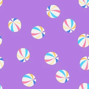 Seamless pattern summer beach ball cartoon vector Illustrazione stock