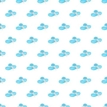 Seamless pattern summer beach bonnet background with template in swatches for Stock Illustration