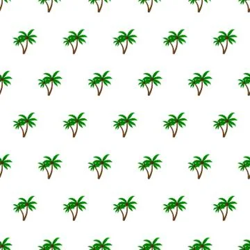 Seamless pattern summer beach palm tree background with template in swatches  Illustrazione stock