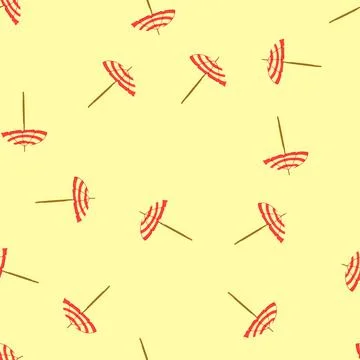 Seamless pattern summer beach umbrella cartoon vector Stockillustratie