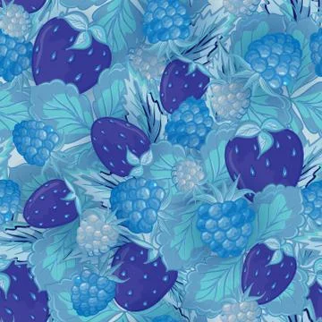 Seamless pattern with summer berries, vector illustration イラスト素材