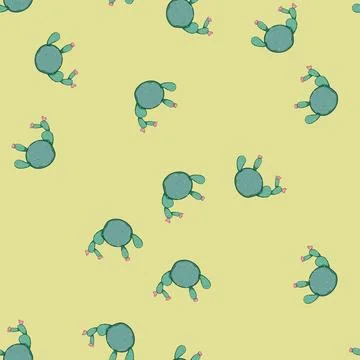 Seamless pattern summer cactus cartoon vector 库存插图