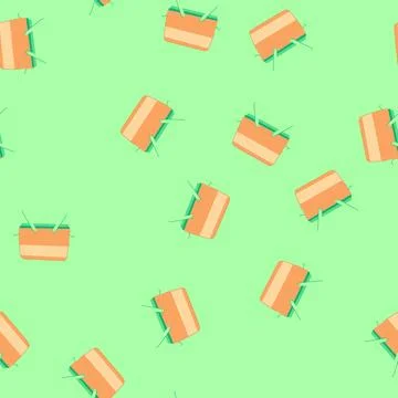Seamless pattern summer cooler box cartoon vector Stock Illustration