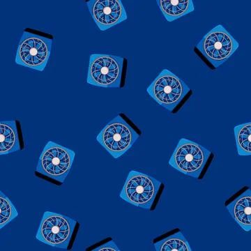 Seamless pattern summer electric fan cartoon vector 库存插图